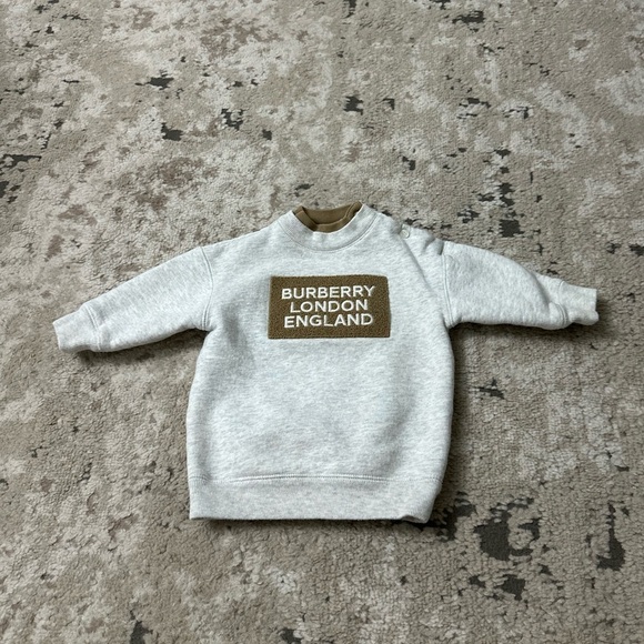 BURBERRY Girl's Fabbio Sweatshirt Dress w/ Logo Patches Size 6 Months - Picture 1 of 5